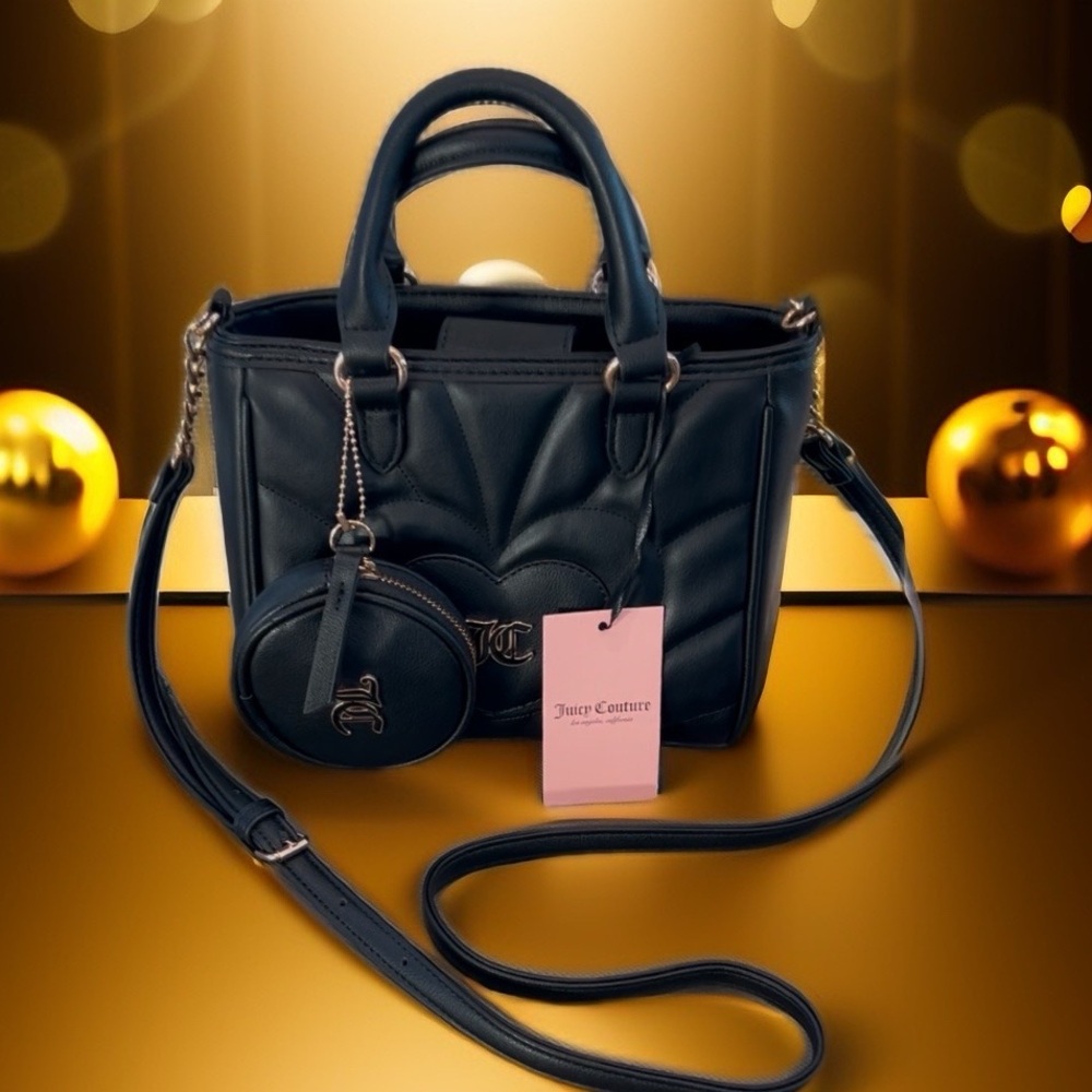 Juicy Couture Black faux leather Crossbody Handbag with coin purse